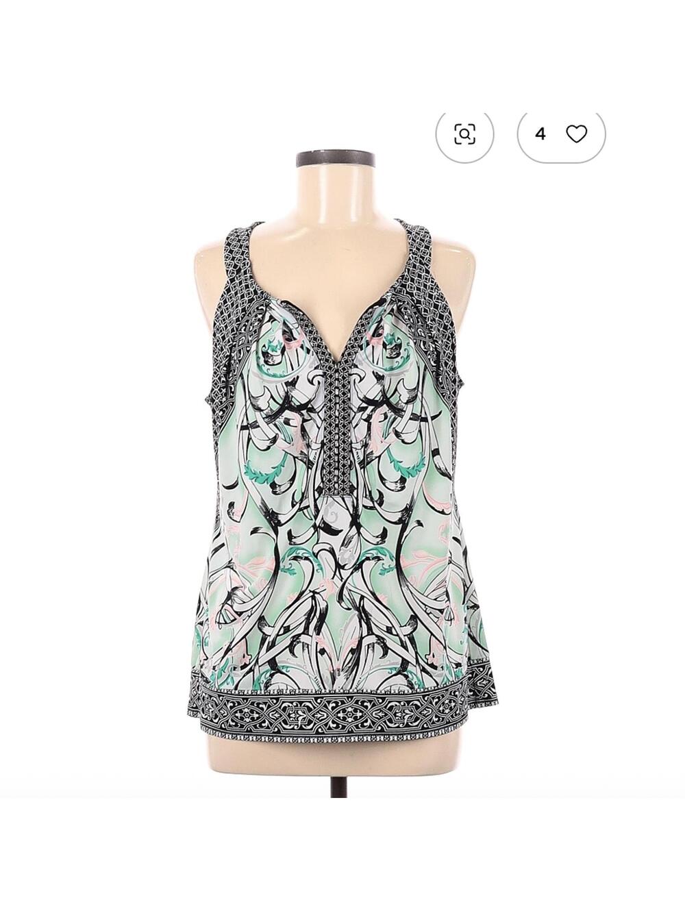 White House Black Market Sleeveless Printed Top Size M
